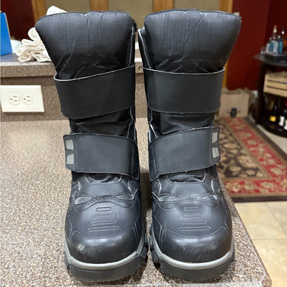 Black Snow Boots with Velcro Straps